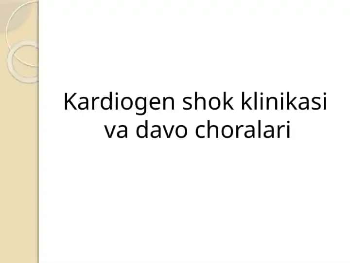 kardiogen shok