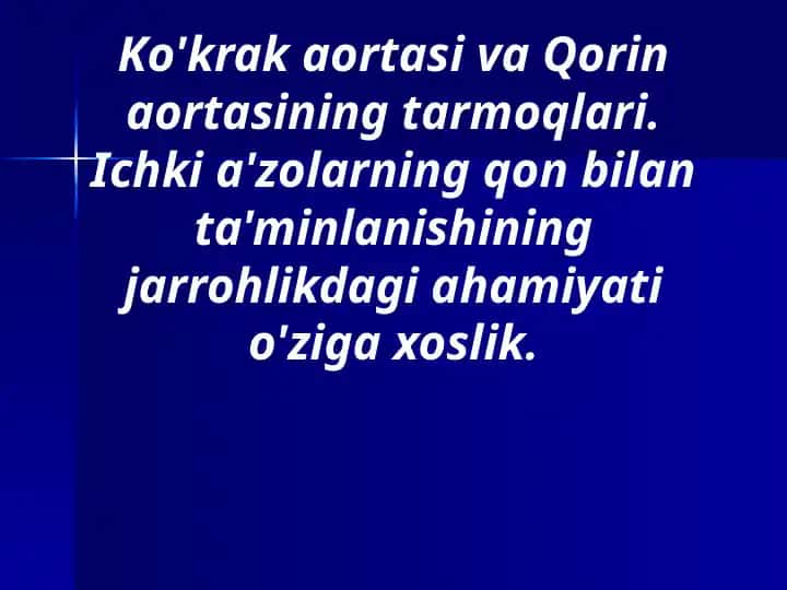 Aortaning tushuvchi qismi