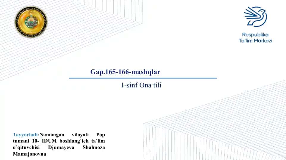 1-sinf Ona tili mashqlari