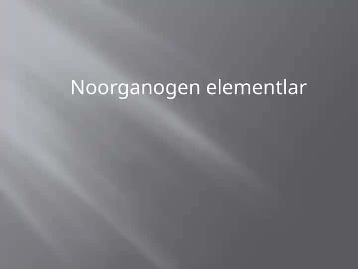 Noorganogen elementlar