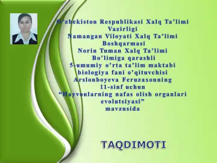 Nafas olishning evolyutsiyasi