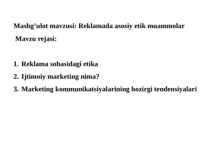 Reklamada asosiy etik muammolar