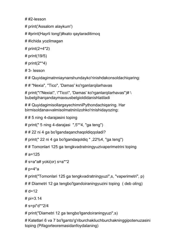 Python Coding Lessons