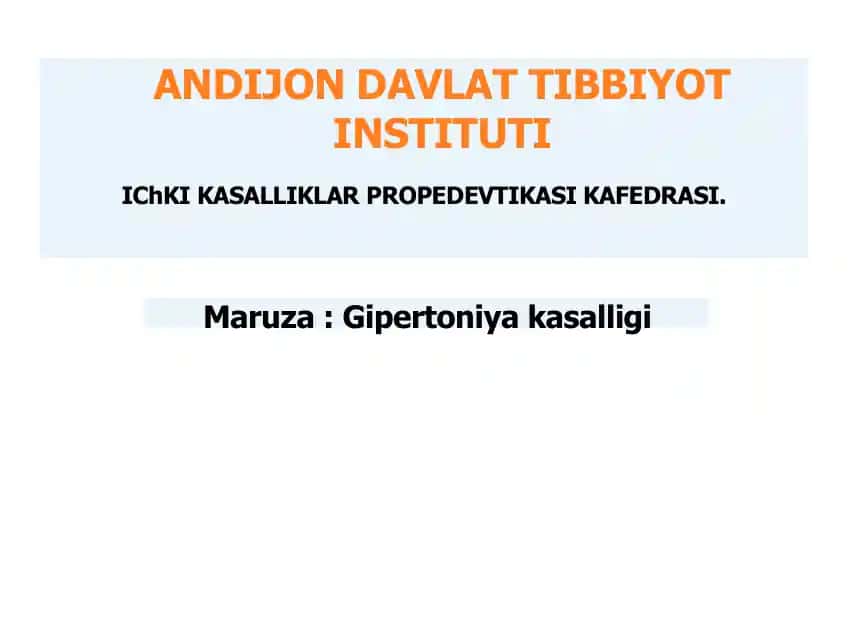 Gipertoniya kasalligi