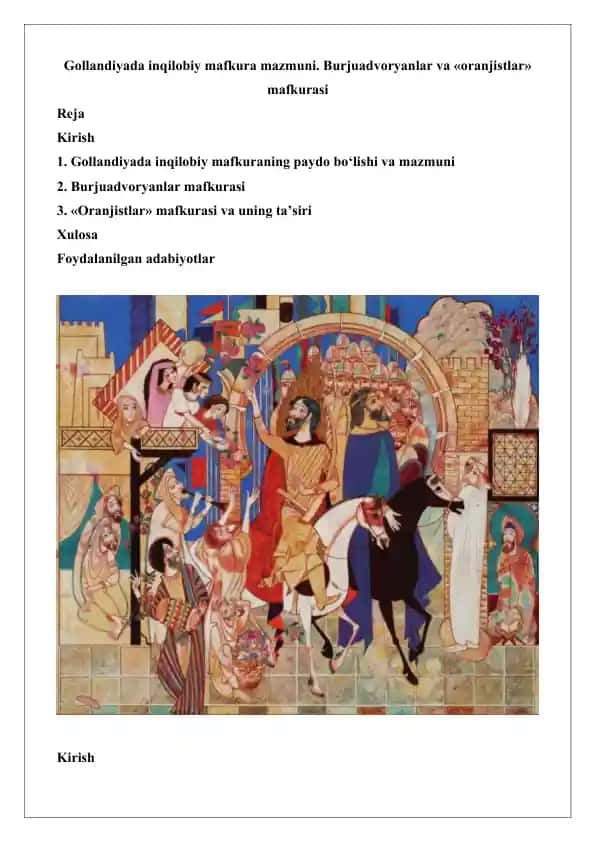 Gollandiyada inqilobiy mafkura mazmuni