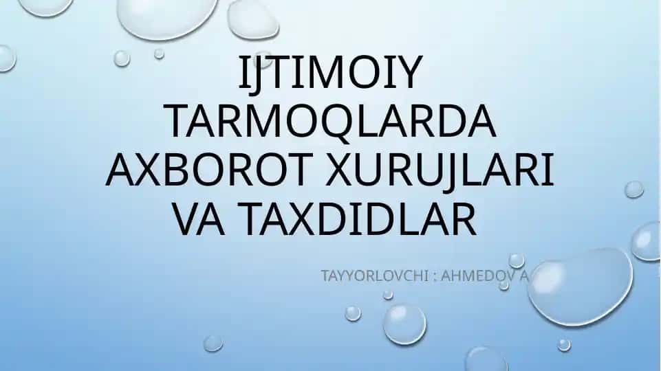 Ijtimoiy tarmoqlarda axborot xurujlari va taxdidlar