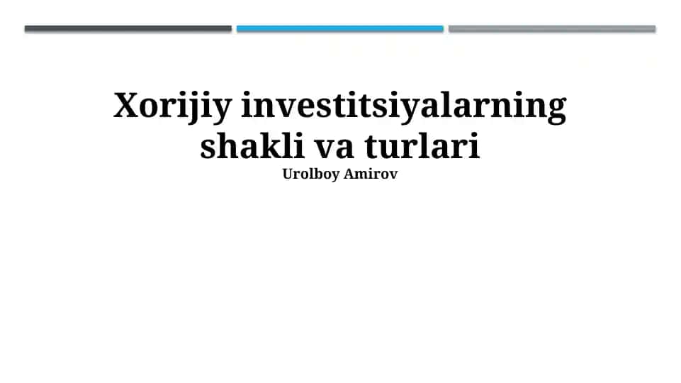 Chet el investitsiyalari