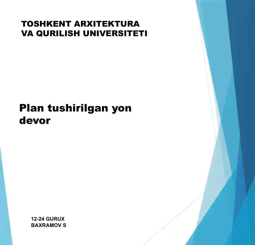 Plan tushirilgan yon devor