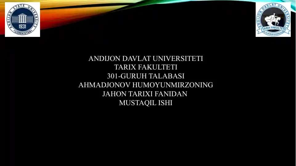 Uinston Cherchillning Jahon Tarixi Fanidan Mustaqil Ishi