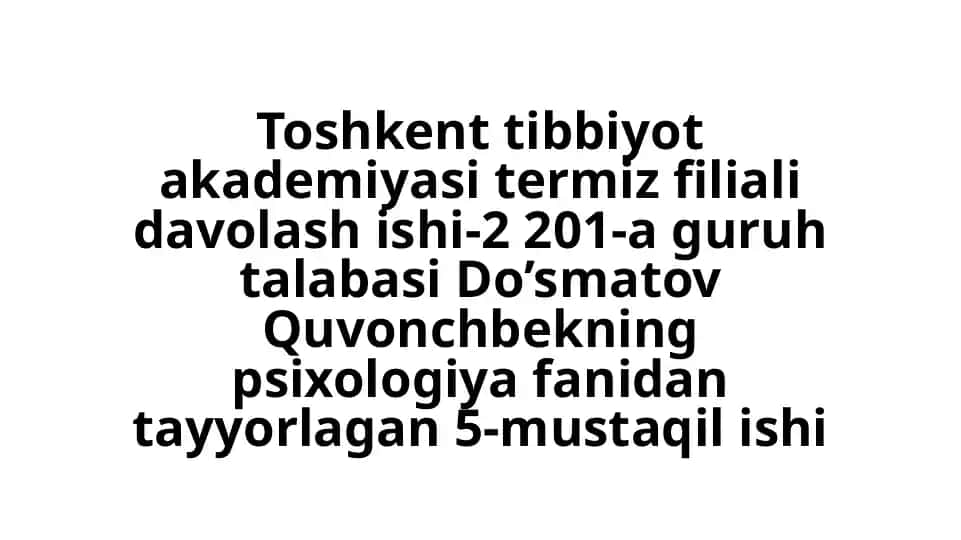 Psixologiyaning zamonaviy tendensiyalari