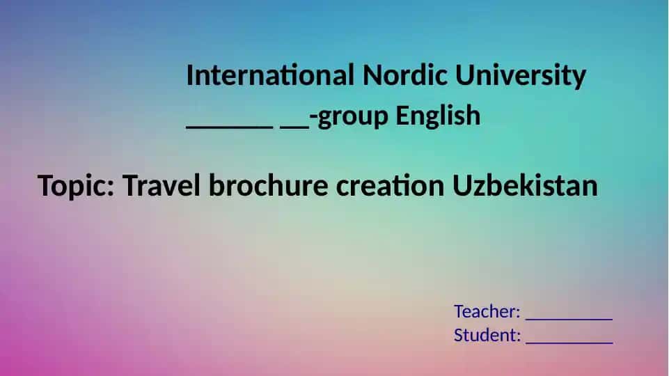 Travel brochure creation Uzbekistan
