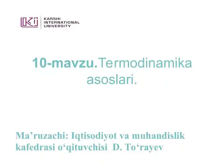 Termodinamika asoslari