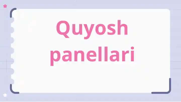 Quyosh panellari