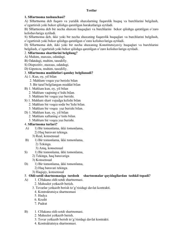 Testlar