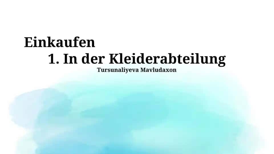 Kiyim bo'limlarida xarid qilish