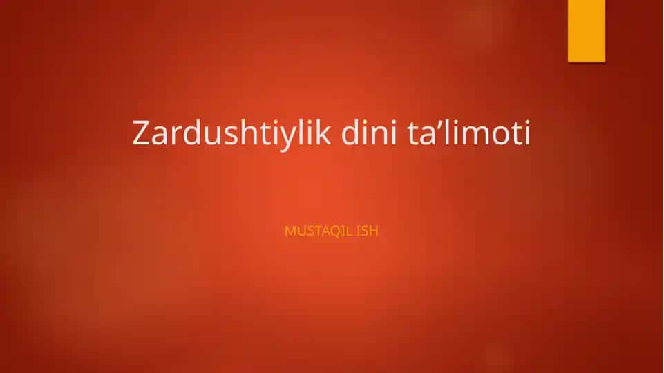 Zardushtiylik dini ta'limoti