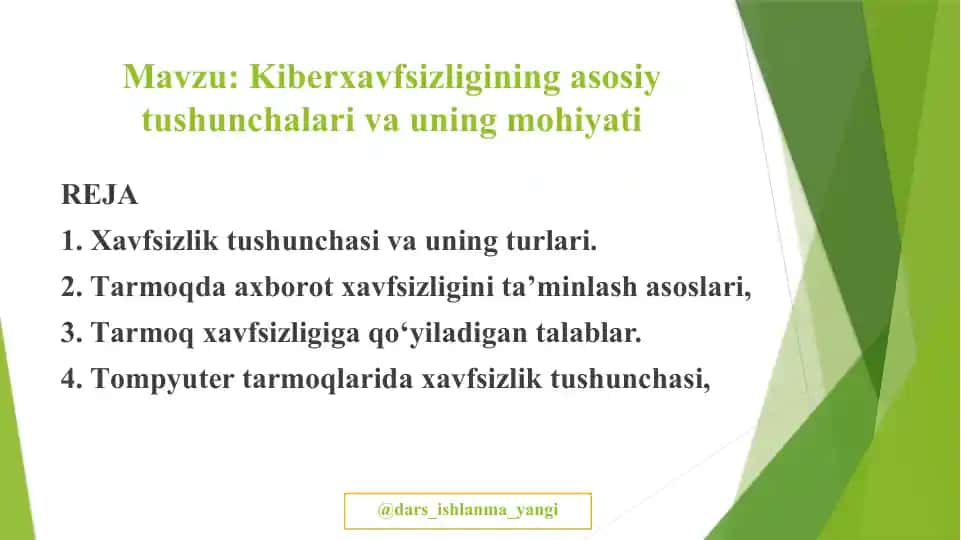 Kiberxavfsizliginingasosiytushunchalarivauningmohiyati