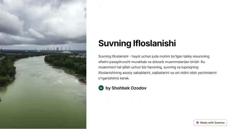 Suvning Ifloslanishi