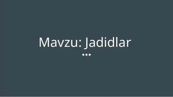 Jadidlar