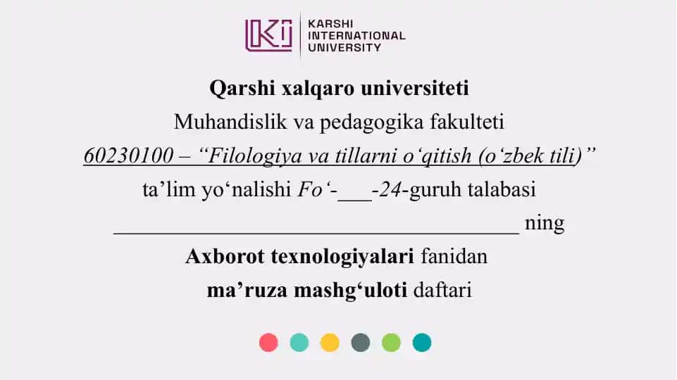 Filologiya va tillarni o‘qitish (o‘zbek tilida)