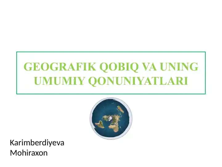 Geografik Qobiq Vauning Umumiy Qonuniyatları