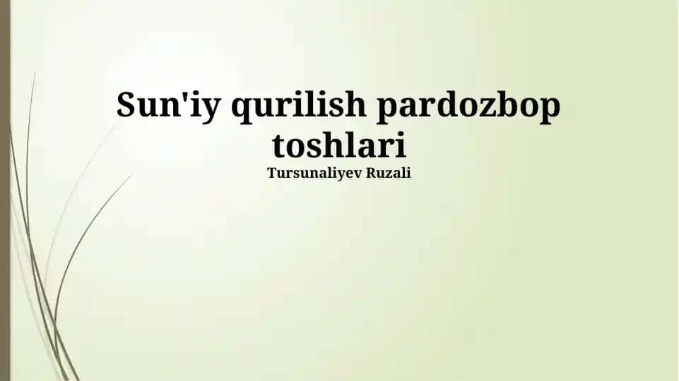 Sun'iy qurilish pardozbop toshlari