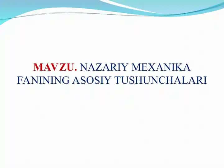 Nazariy mexanika