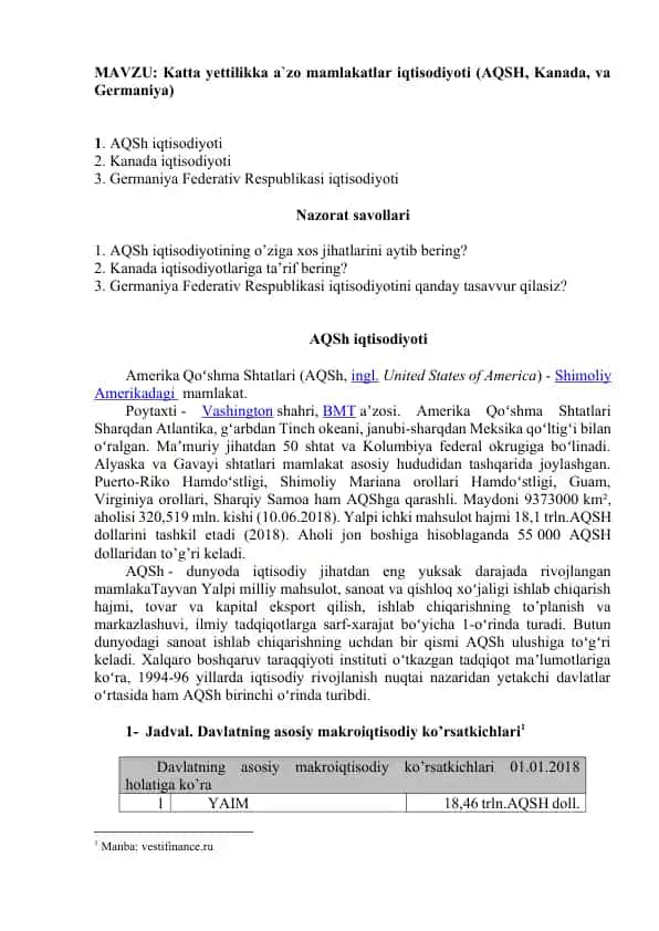 AQSh iqtisodiyoti