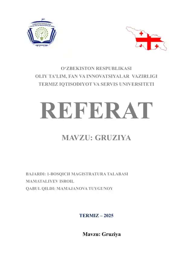 Gruziya iqtisodiyoti haqida referat