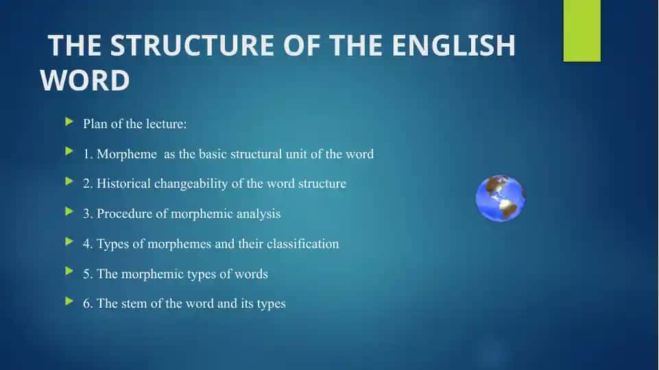 The Structure of the English Word
