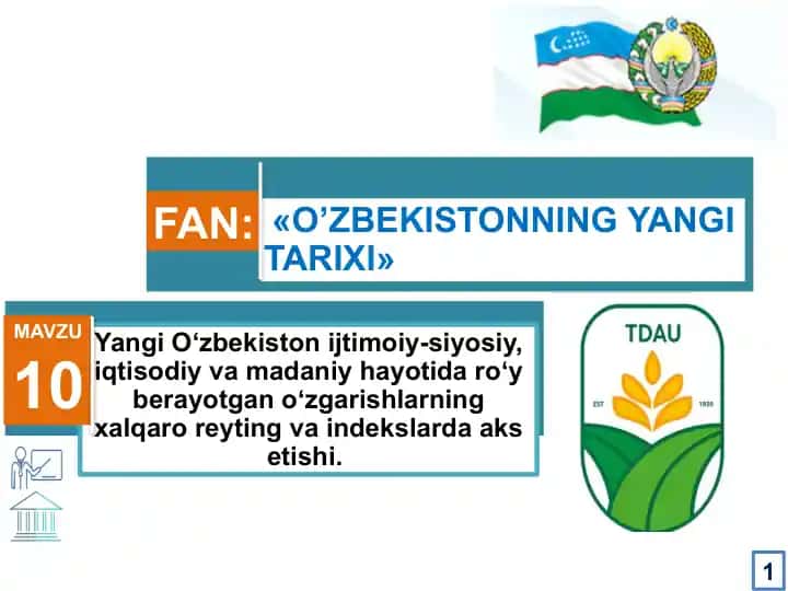 O'ZBEKISTONNING YANGI TARIXI
