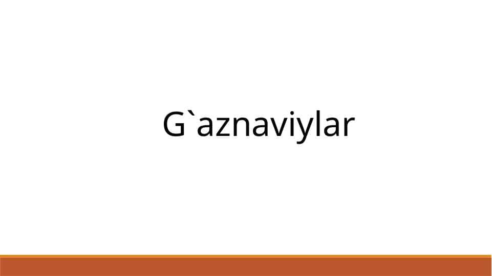 G’aznaviylar