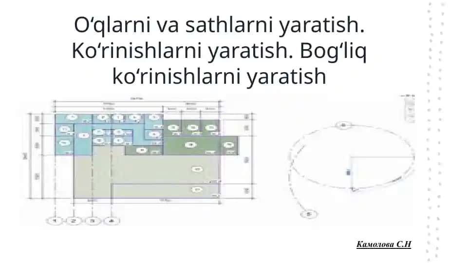 O‘qlarni va sathlarni yaratish. Ko‘rinishlarni yaratish. Bog‘liq ko‘rinishlarni yaratish