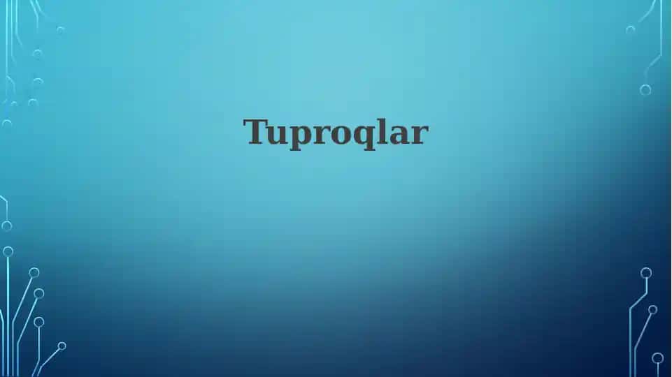 Tuproqlar