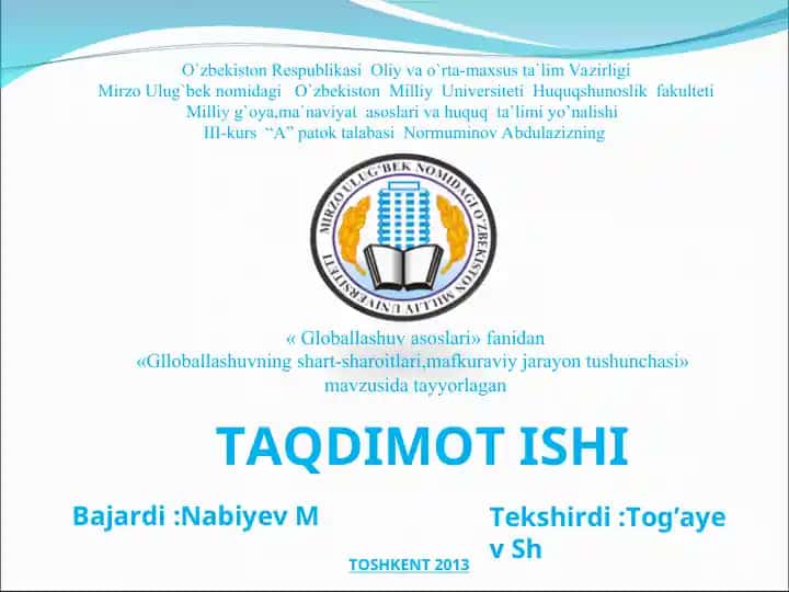 Globallashuv asoslari