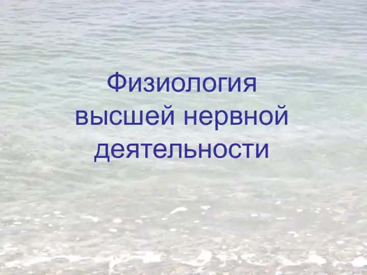 Физиология высшей нервной деятельности