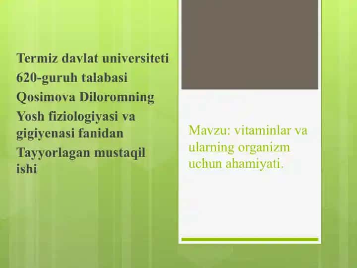 Yoshfiziologiya va Gigiyena