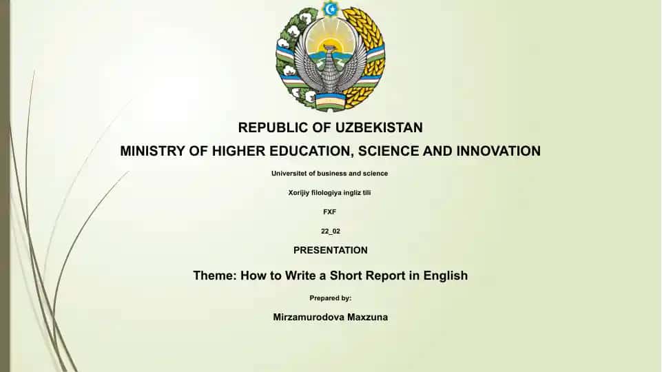How to Write a Short Report in English