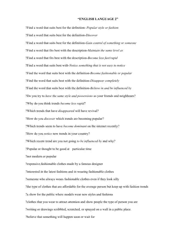 ENGLISH LANGUAGE 2