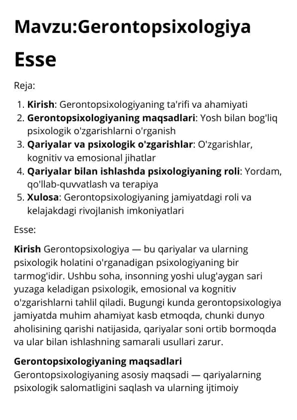 Gerontopsixologiya