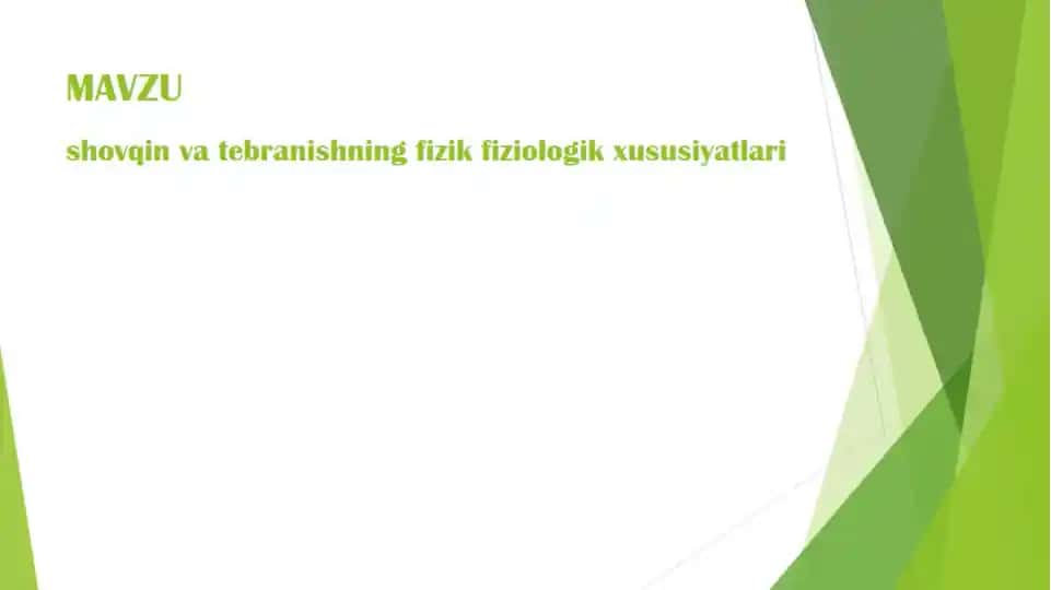 Shovqin va tebranishning fizik fiziologik xususiyatlari