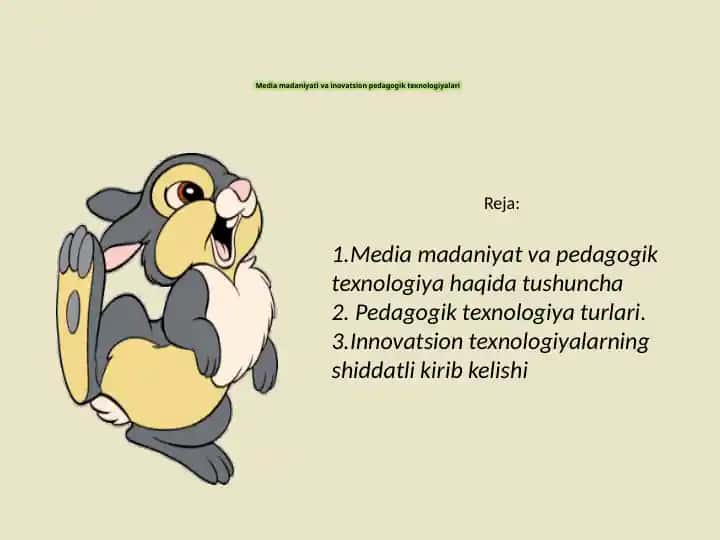 Mediamadaniyat va innovatsion pedagogik texnologiyalari