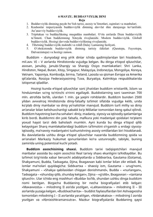 Buddavviylik dinining tarixiy ildizlari