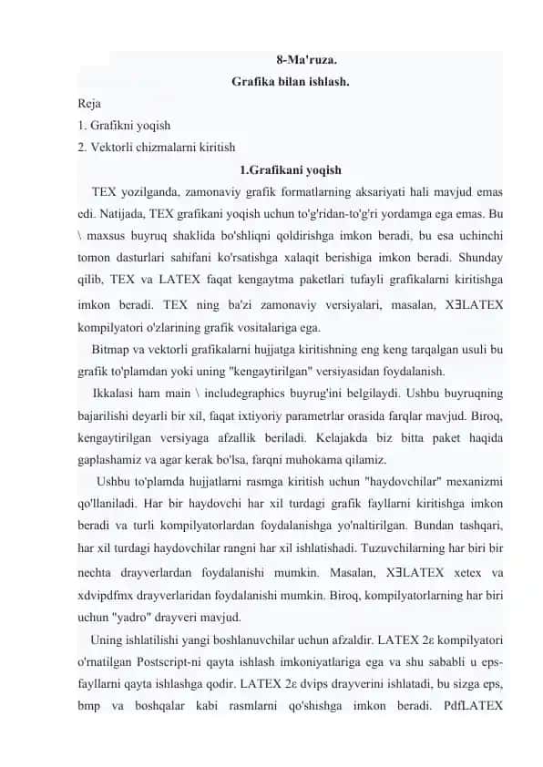 Grafika bilan ishlash