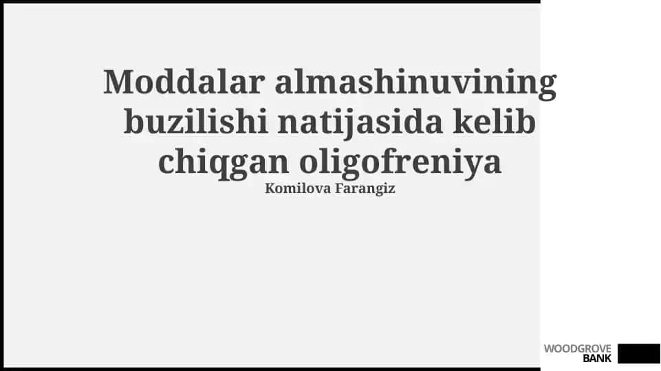 Oligofreniya va lizosomal saqlash kasalliklari