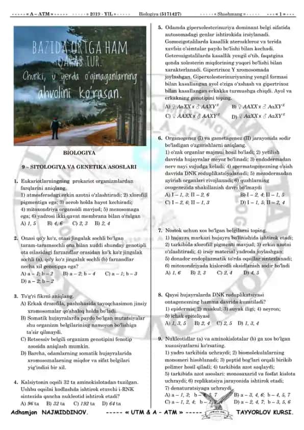 Sitologiya va Genetika asoslar