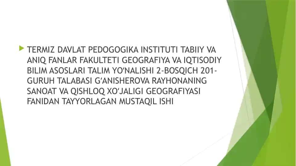 Mashinasozlik majmuasi asosiy tarmoqlari