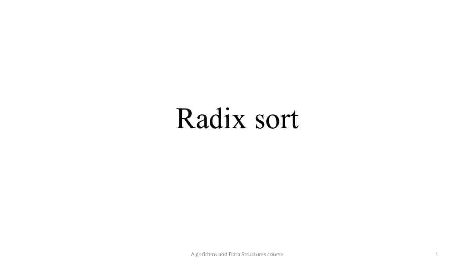 Radix Sort