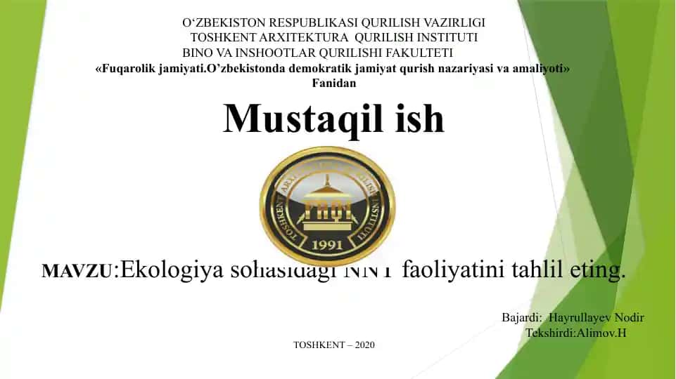 "Fuqarolik jamiyati.O’zbekistonda demokratik jamiyat qurish nazariyasi va amaliyoti"