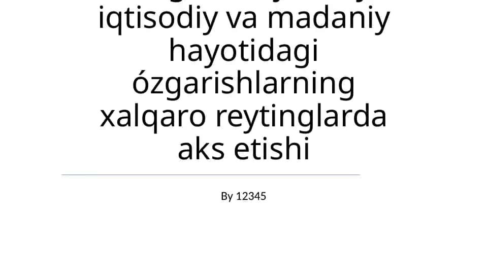 Madaniy Ta'sir va Xalqaro Qabul